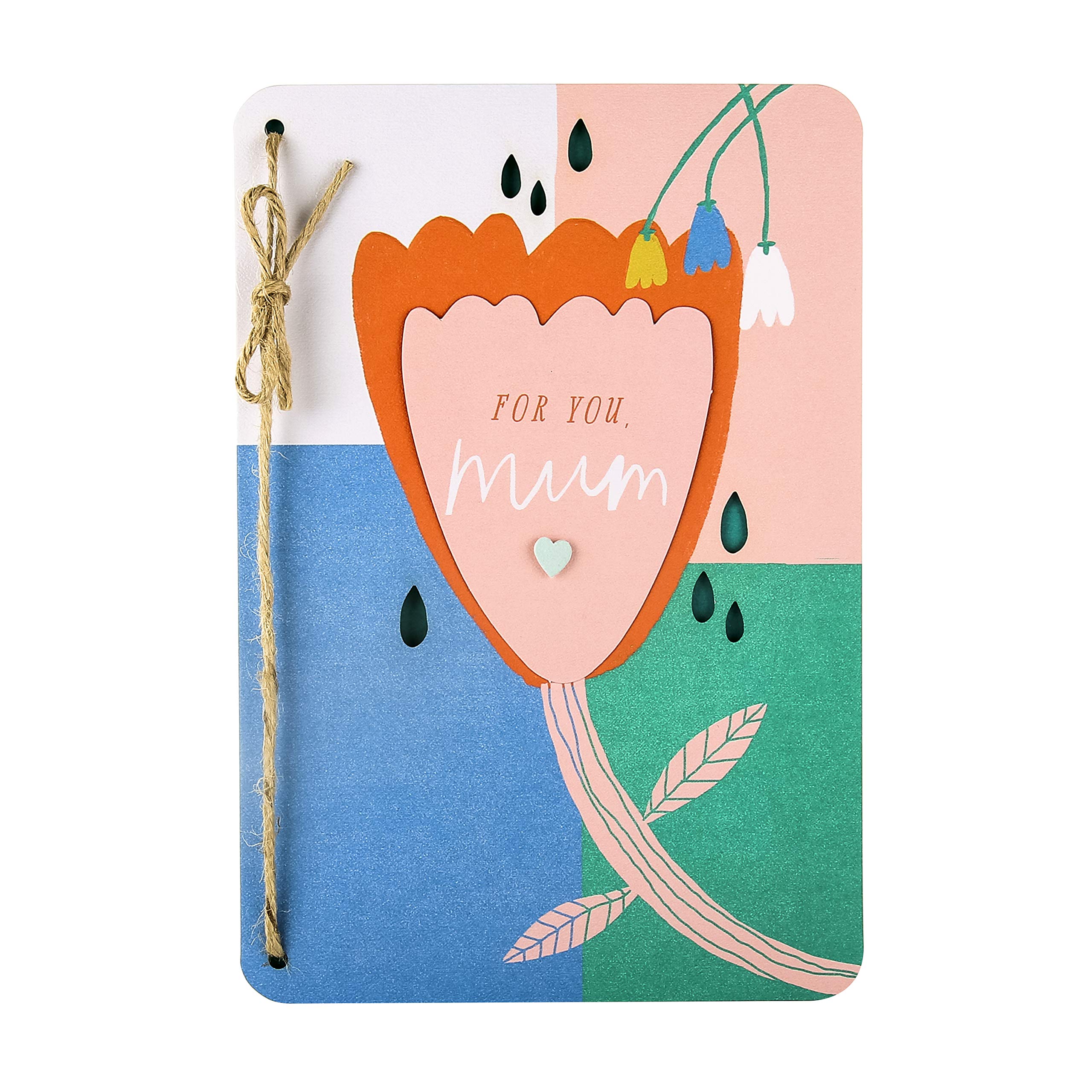 Hallmark Mothers Day Card for Mum, Floral Design with Hidden Message Feature, Keepsake, White, Pink, Blue, Green