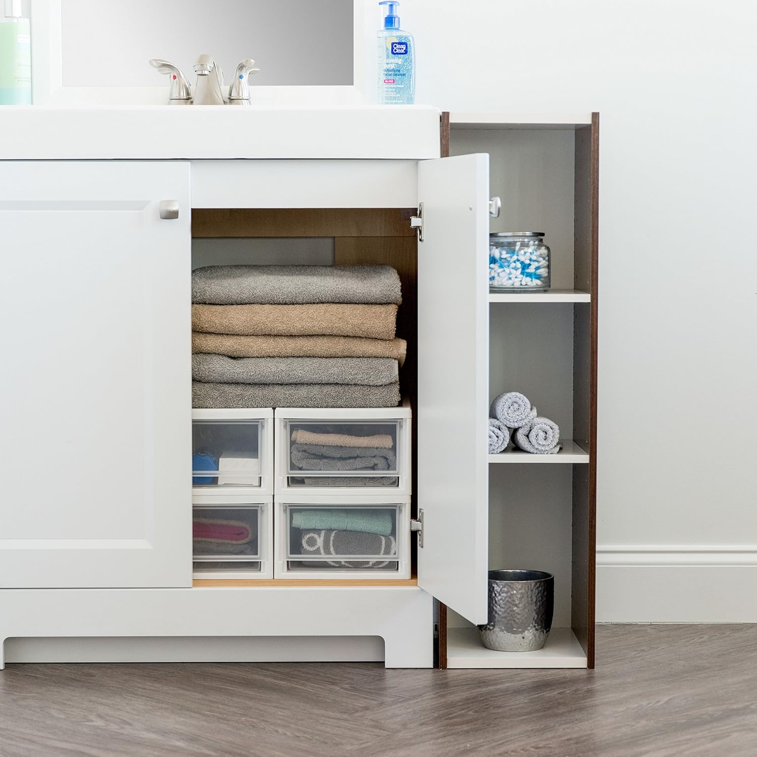 IRIS USA MSD-1 Compact Stacking Drawer, White, 6 Quart, 4-pack, 4 Count: Home & Kitchen