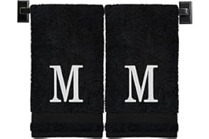 CUSTOM LUXURY TOWELS Monogrammed Hand Towels - Set of 2 - Genuine Turkish Hand Towels - Choose Any Letter - Choose Towel and Thread Color - Embroidered Modern Monogram - Personalized Towels - Monogrammed Towels