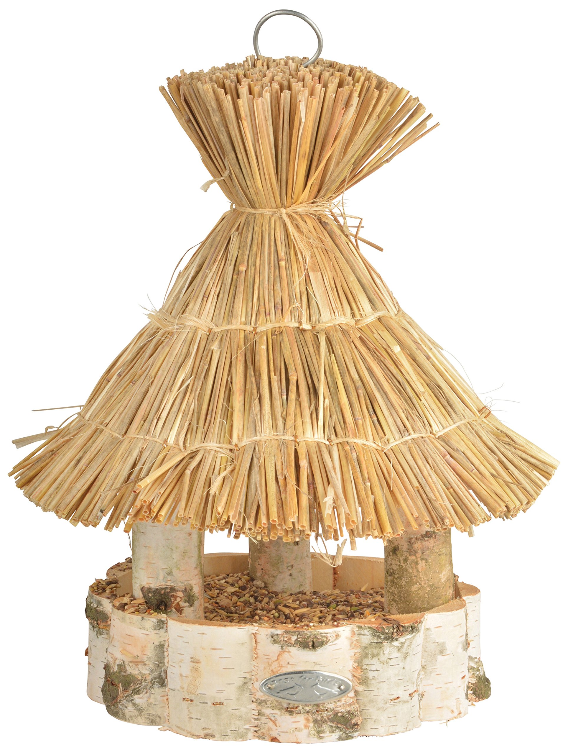 Fallen Fruits Round Birch Hanging Bird Table, 1658163, Pale Yellow