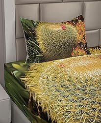 Ambesonne Cactus Sheet Set, Photo of Cactus Plant