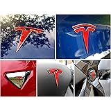 EV Wraps Tesla Model 3 Logo Decal Bundle (Gloss Red)