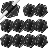 Pajean 10 Pcs Elastic Self Adhesive Pen Loop, Black Hexagon Pencil Holder | 1.8"x1.6", Back to School Supplies, PU Leather, for Notebook, Planners, Tablet Case, Calendars, Journal, for Student, Office