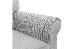 LOVOGEMY Couch Arm Covers, Sofa Arm Covers, Waterproof Armrest Cover for Sofa, Armchair, Loveseat, Non-Slip Recliner Arm Cover, Headrest Cover, Arm Chair Covers Set of 2 (Light Gray, 24"×20")