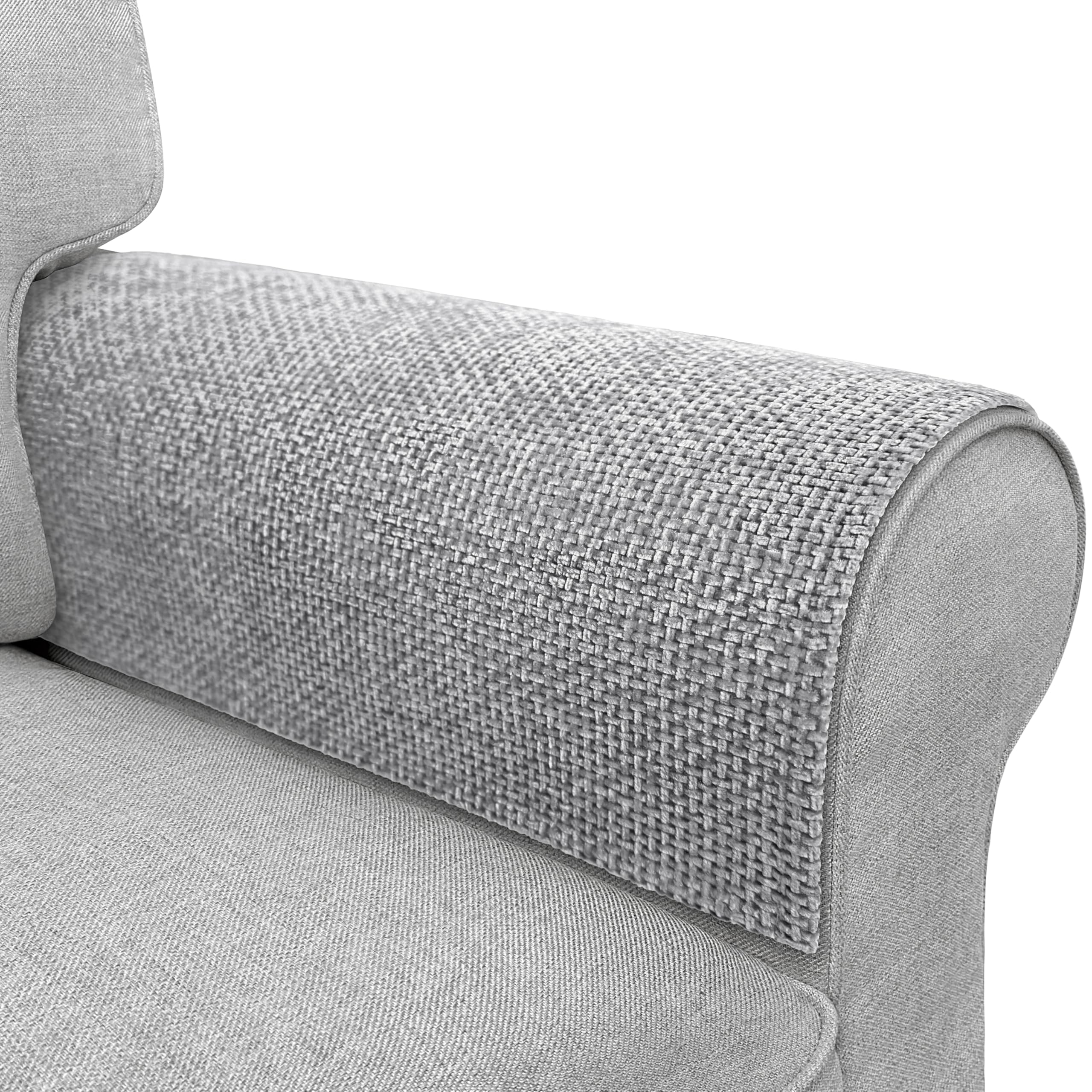 Couch Arm Covers, Sofa Arm Covers, Waterproof Armrest Cover for Sofa, Armchair, Loveseat, Non-Slip Recliner Arm Cover, Headrest Cover, Arm Chair Covers Set of 2 (Light Gray, 26"×26")