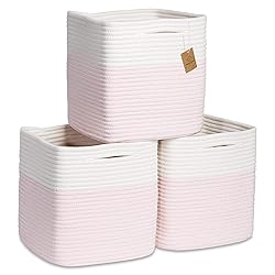NaturalCozy Storage Cubes 11 Inch Cotton Rope Woven