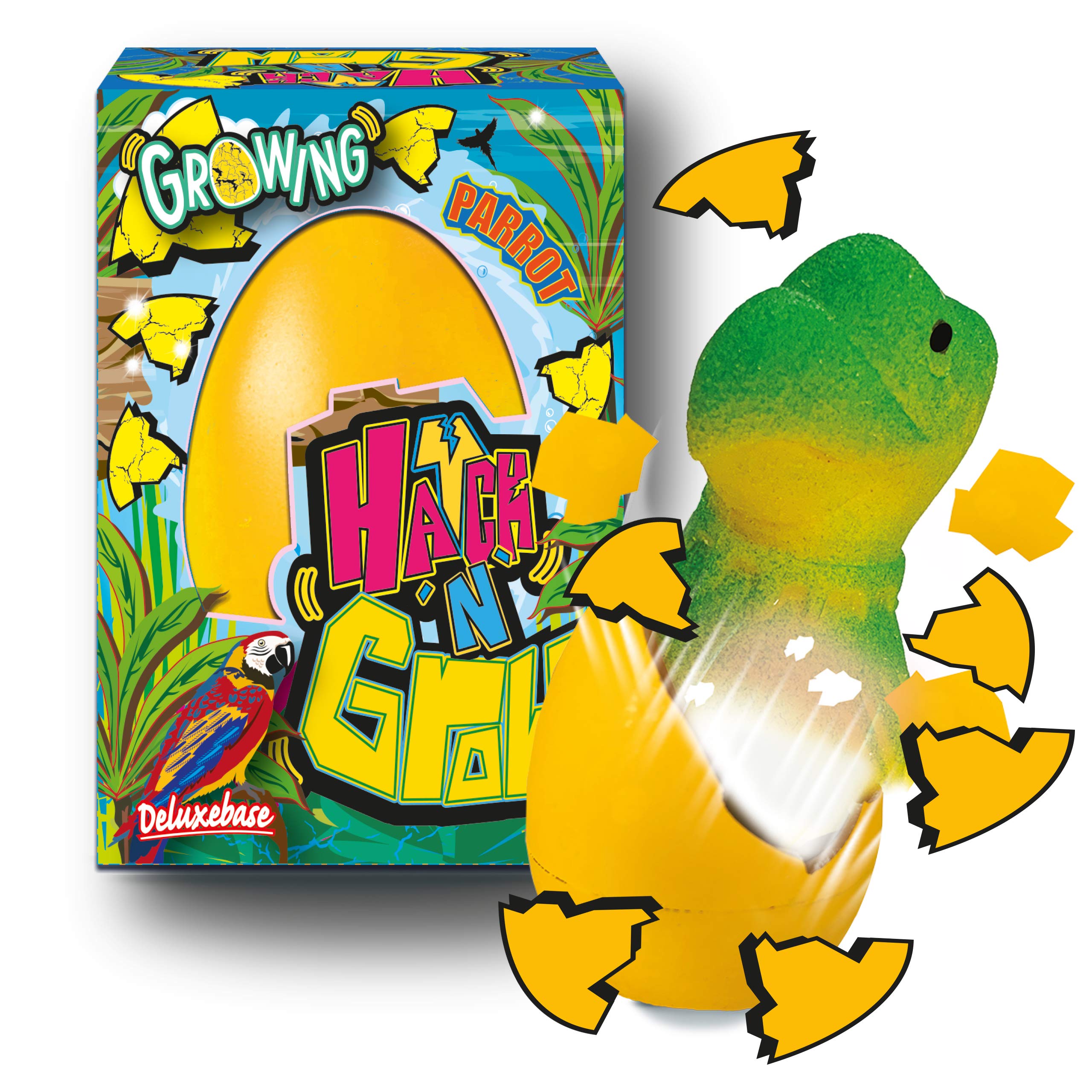 Hatch n Grow Mini – Parrot Egg from Deluxebase, 6.5cm Water-Activated Hatching Egg & Surprise Growing Bird Toy, Fun Educational Toys & Gifts for Kids.