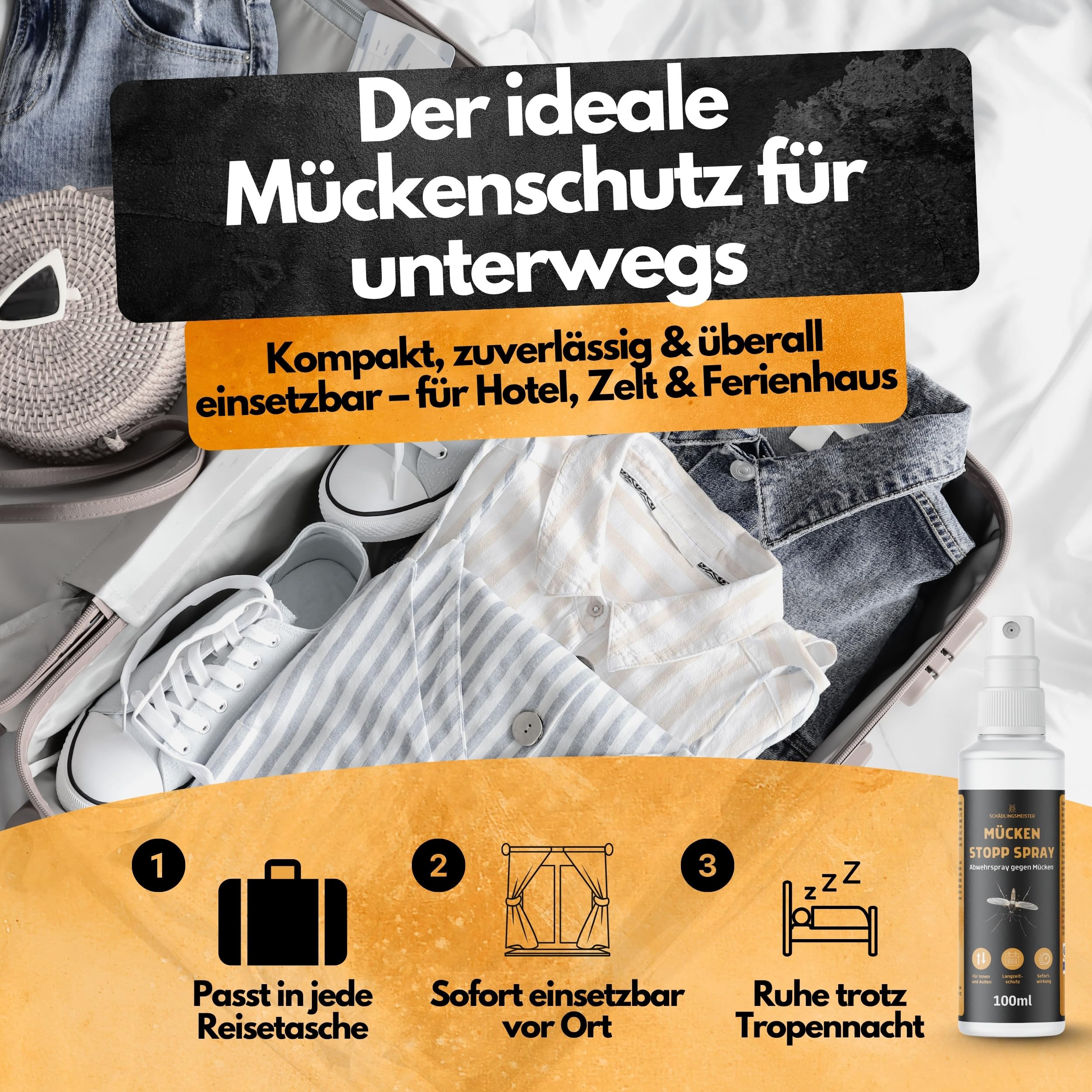 Mücken Stopp Spray – 100 ml – Mückenspray für Wohnung & Oberflächen - Hoch konzentriert – LANGZEITWIRKUNG – Für Innen & Außen – Anti Mückenspray – Mückenabwehr – Mücken bekämpfen – Mückenschutz Spray 5