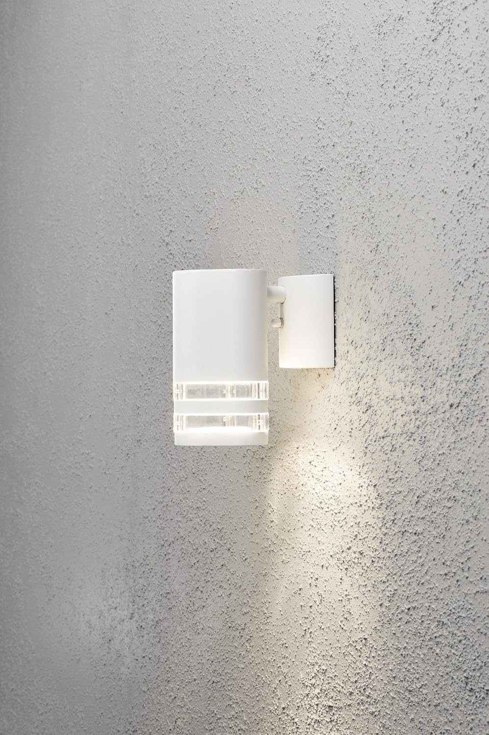 Konstsmide Modena Double Down Outdoor Mains Powered/1 x 35 W GU10 Max Lamp/Clear Acrylic Lens/Aluminium/IP44/Outside Matt White - Image 3