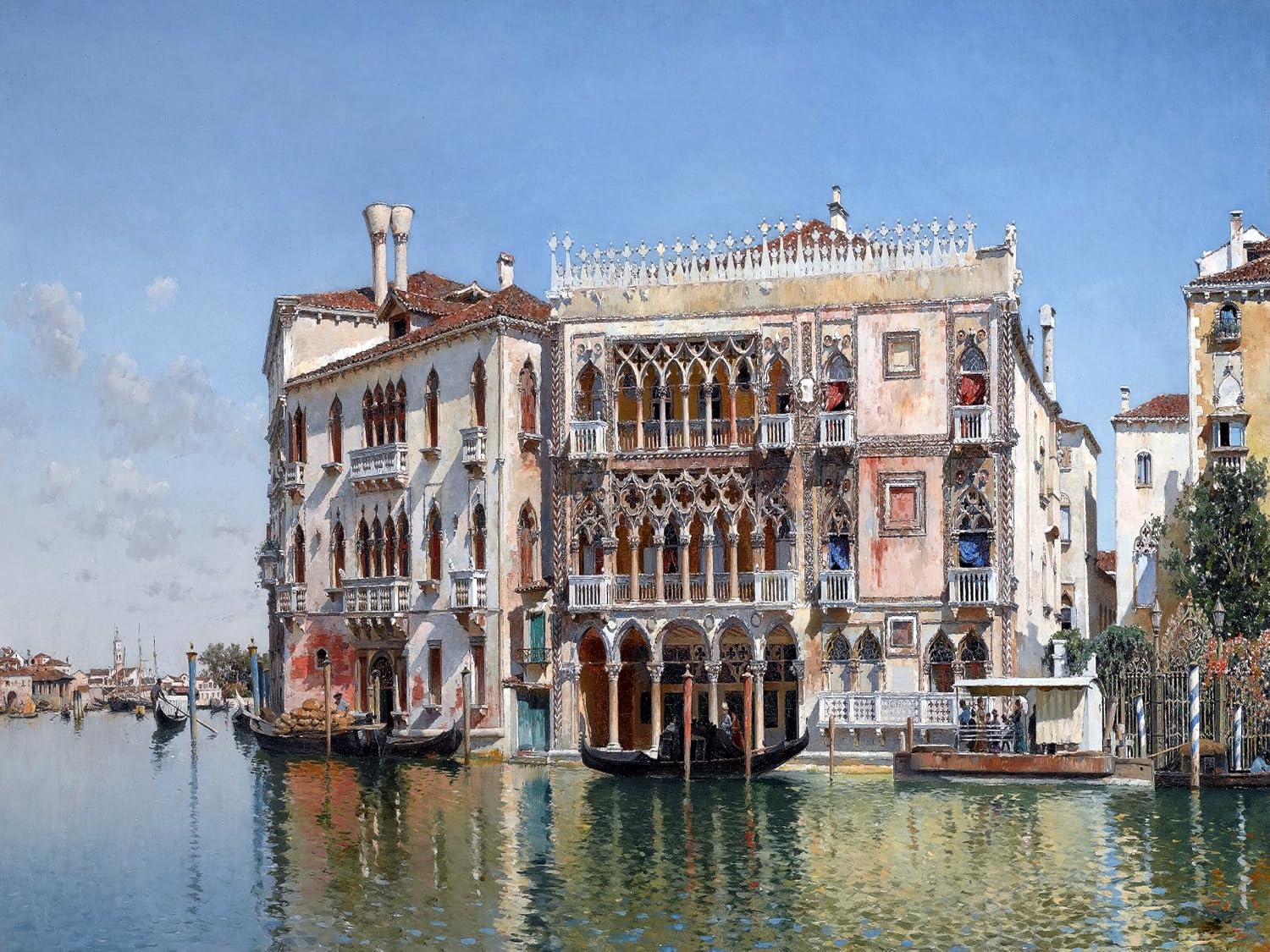 VENICE F. Campo water boats Tile Mural Art Bathroom Backsplash Marble Ceramic