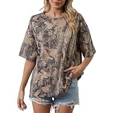 DURUNUL Womens Camo Shirt Oversized Short Sleeve Camouflage Tshirts Tee Top | Camo Women Shirts Casual Relaxed Loose Fit Half Sleeve Camo T-Shirts Summer Graphic Tees Tops Streetwear