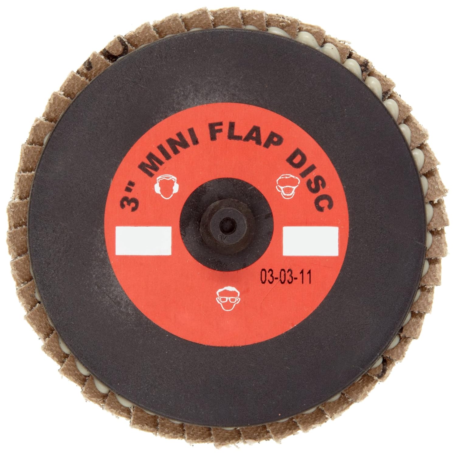 Merit Mini Powerflex Abrasive Flap Disc, Type 27, Plastic Thread Quick Change, Fiber Backing