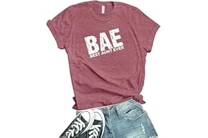 Decrum Best Aunt Ever Shirt - BAE Aunt Gifts Funny Graphic Auntie Shirts Women