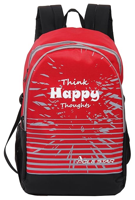 Pole Star Amaze 30 Liters Red & Grey Casual Backpack