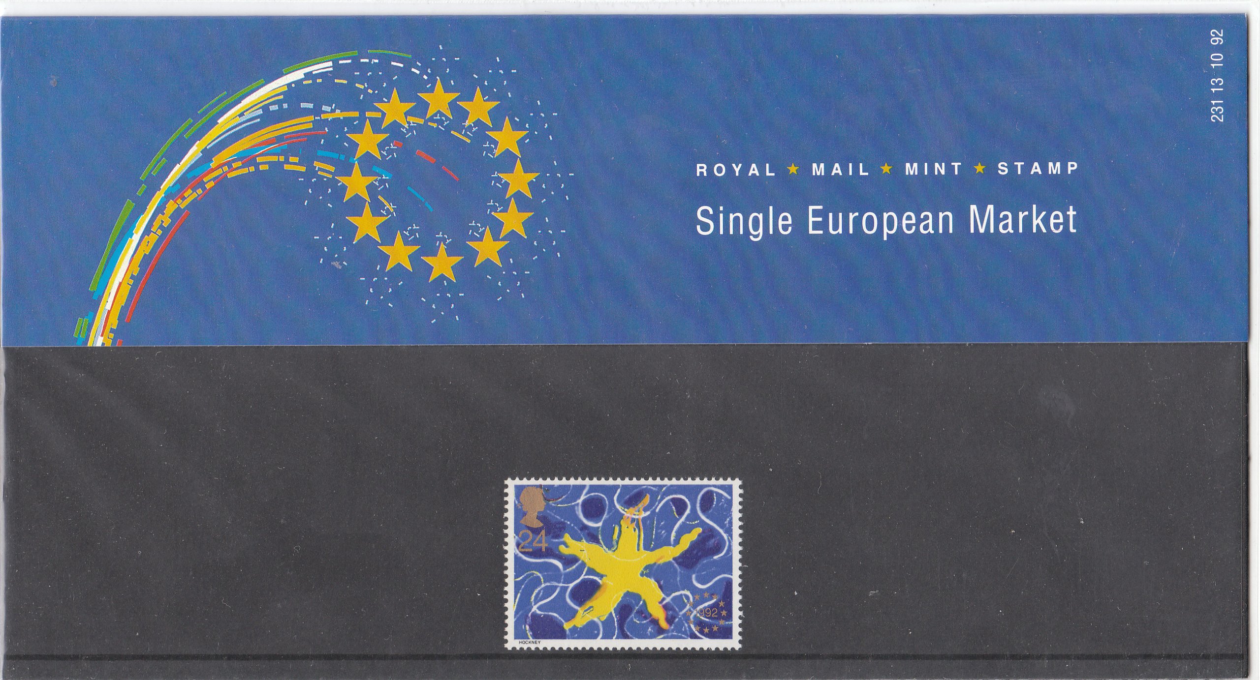 1992 SINGLE EUROPEAN MARKET STAMP Presentation Pack.