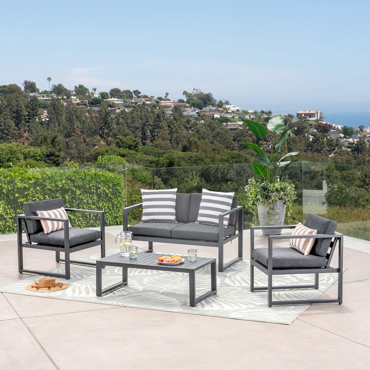 Amazon Com Gdf Studio 297269 New Nealie Patio Furniture 4 Piece
