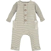 Mud Pie baby-girls Baby Green Stripe Bodysuit