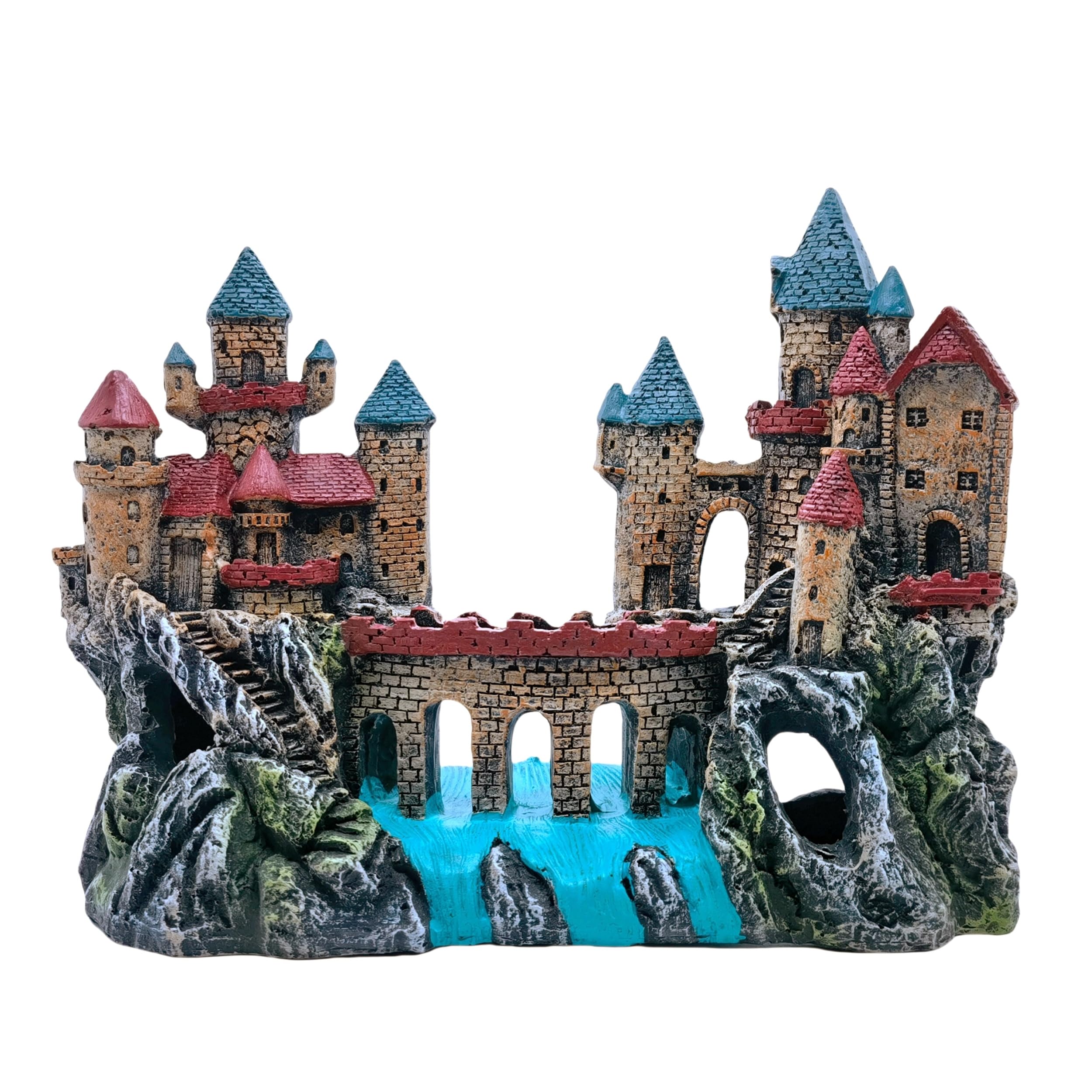 M2cbridge Antique Roman Column Ruins European Castle Aquarium Decorations Fish Tank Hideout Rocks (Large Castle) — image 1