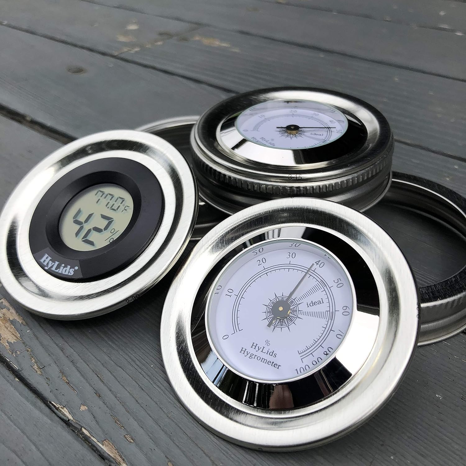 Analog Regular Mouth HyLids Curing Jar Hygrometer Lids Makes a great