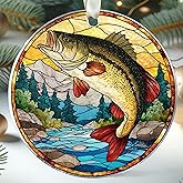 LUCAGIFT Largemouth Bass Fish Ornaments for Christmas Tree, Fishing Christmas Ornaments - Bass Fish Ornament - Fishing Gifts for Men, Fisherman Gifts for Men, Dad, Husband - Acrylic Ornament 2025
