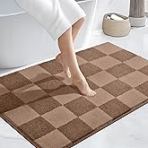 PURRUGS Bathroom Rug Non-Slip Machine Washable 30" x 46", Super Absorbent and Quick-Dry Bath Mat, Extra Soft and Plush Bath Rug for Shower, Bathtub and Sink, Grayish Brown & Coffee