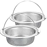 2 Pack Stainless Steel Sink Strainer Basket, Fine Mesh Drain Protector for Kitchen, Anti-Clog Rustproof Design, Dishwasher Safe Heavy Duty