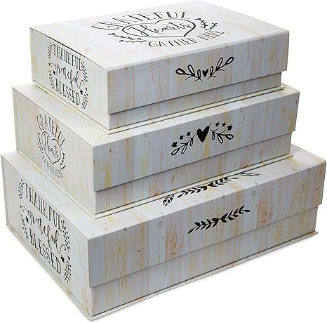 Tri Coastal Design Decorative Nesting Storage Boxes With Lids