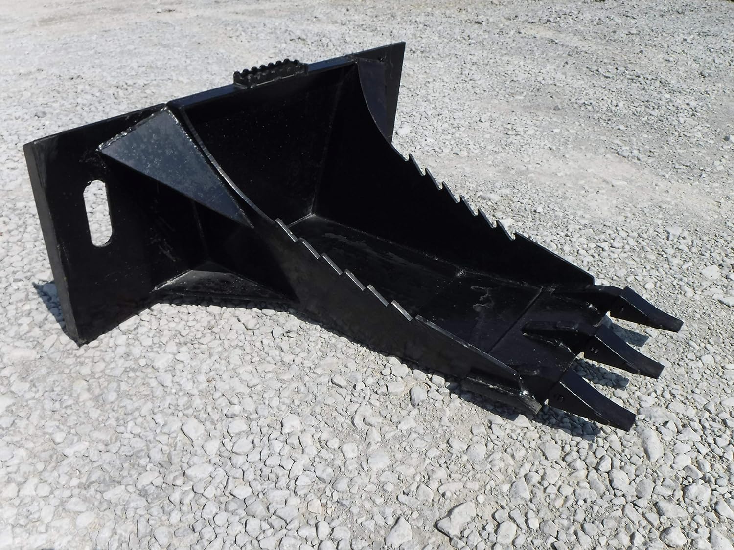 Skid Steer Loader Compact Tractor Stump Scoop Spade Bucket Attachment