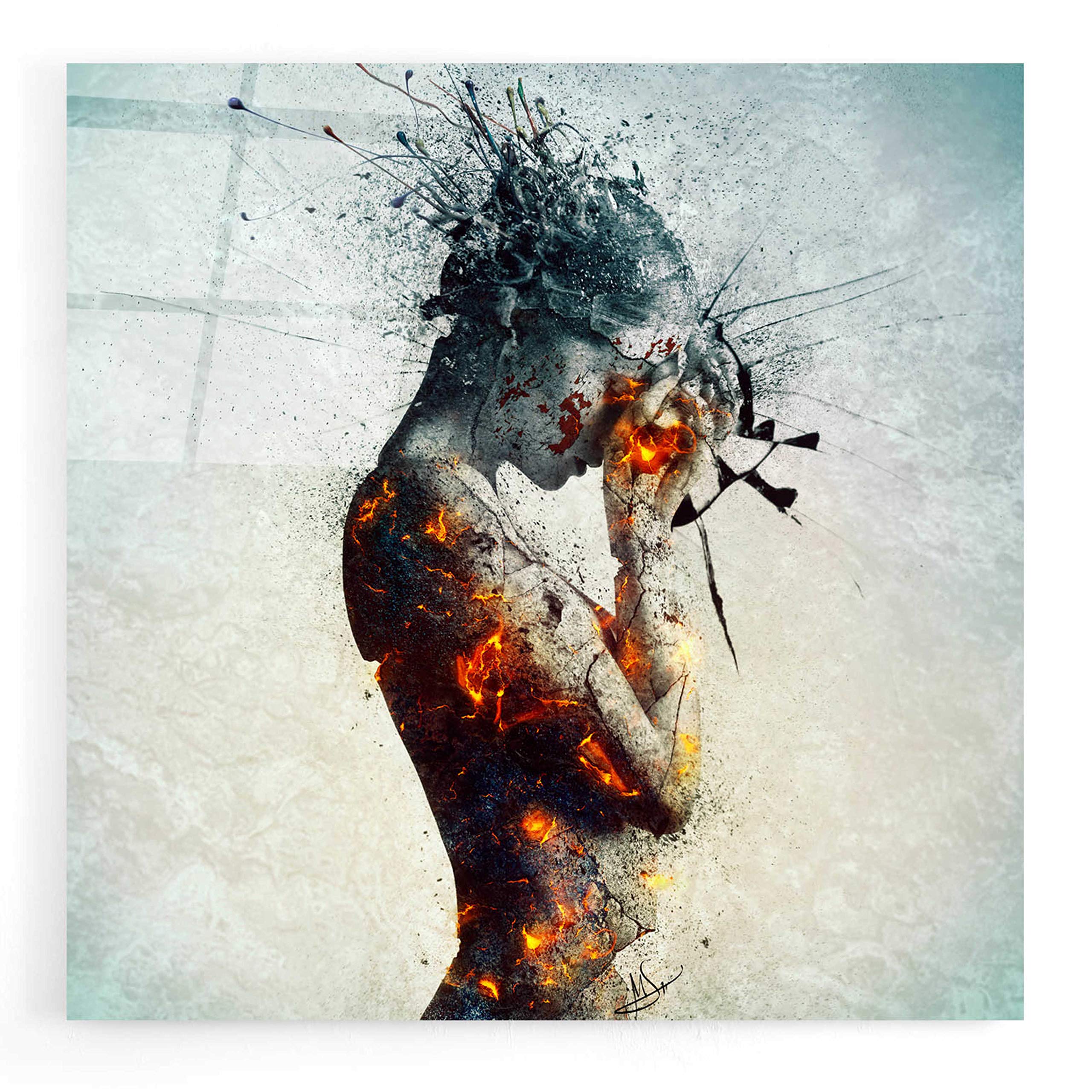 Epic Art Acrylic Glass Wall Art, Blue, 12" x 12"