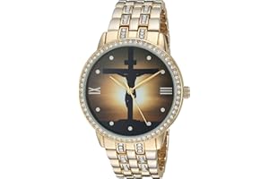 EWATCHFACTORY Jesus Cross Round Bracelet Watches - Gold