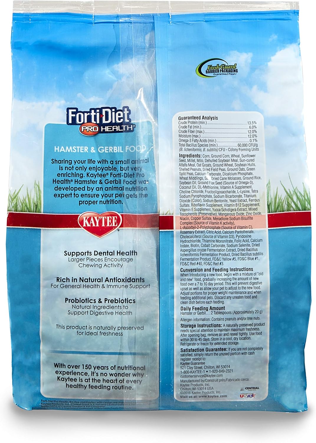 Kaytee Forti Diet Pro Health Hamster Food, 3-Pound : Pet Food : Pet Supplies
