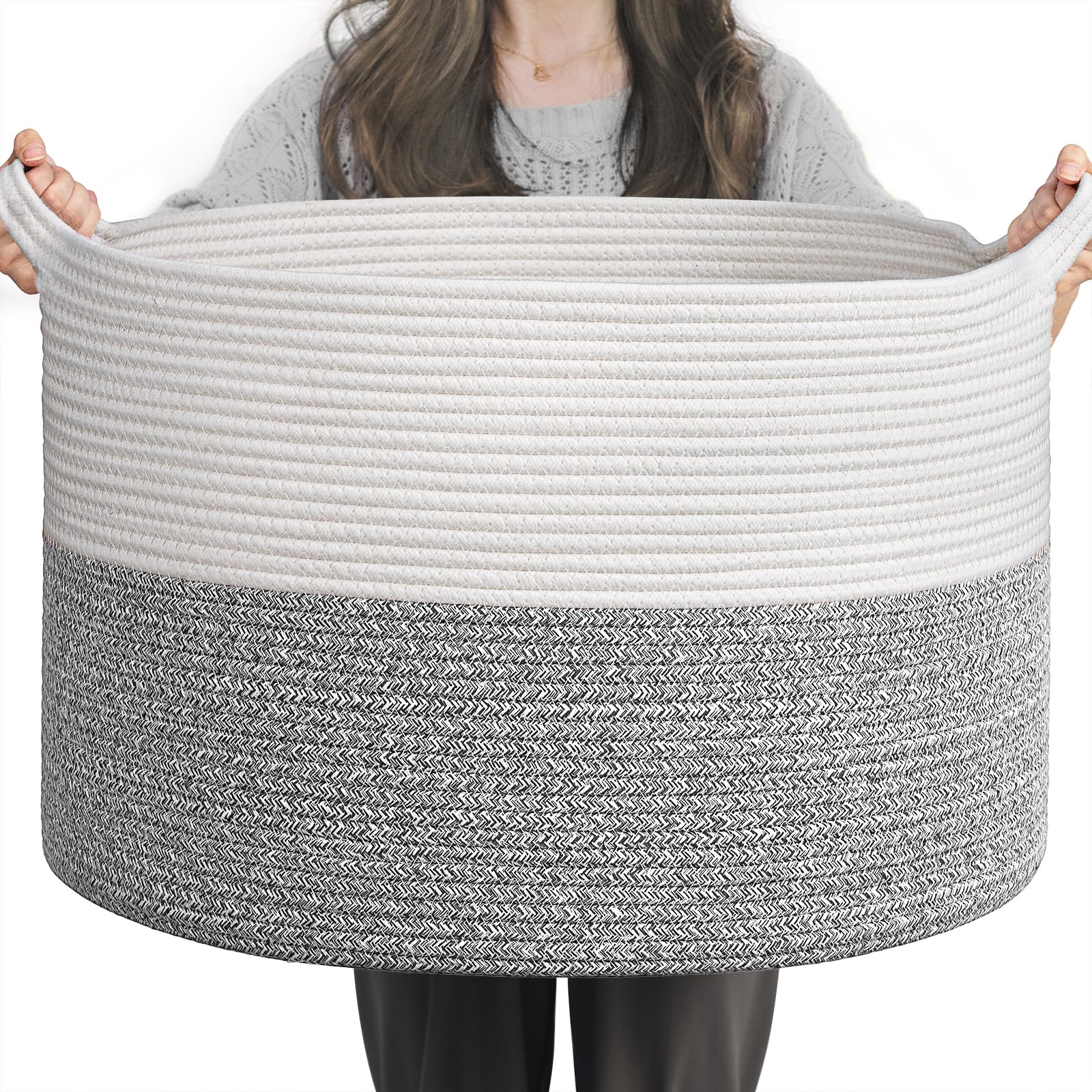 INDRESSME Large Blanket Basket, Laundry Toy Storage