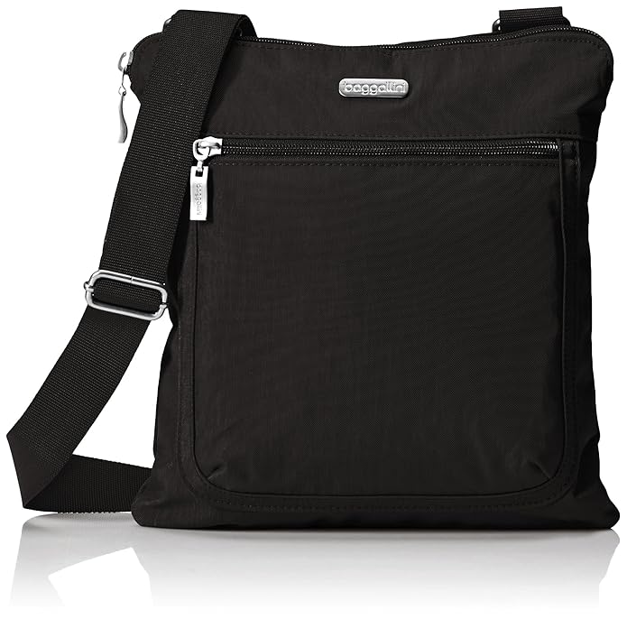 Buy Baggallini Pocket Slim Crossbody, Black with Sand Lining at Amazon.in