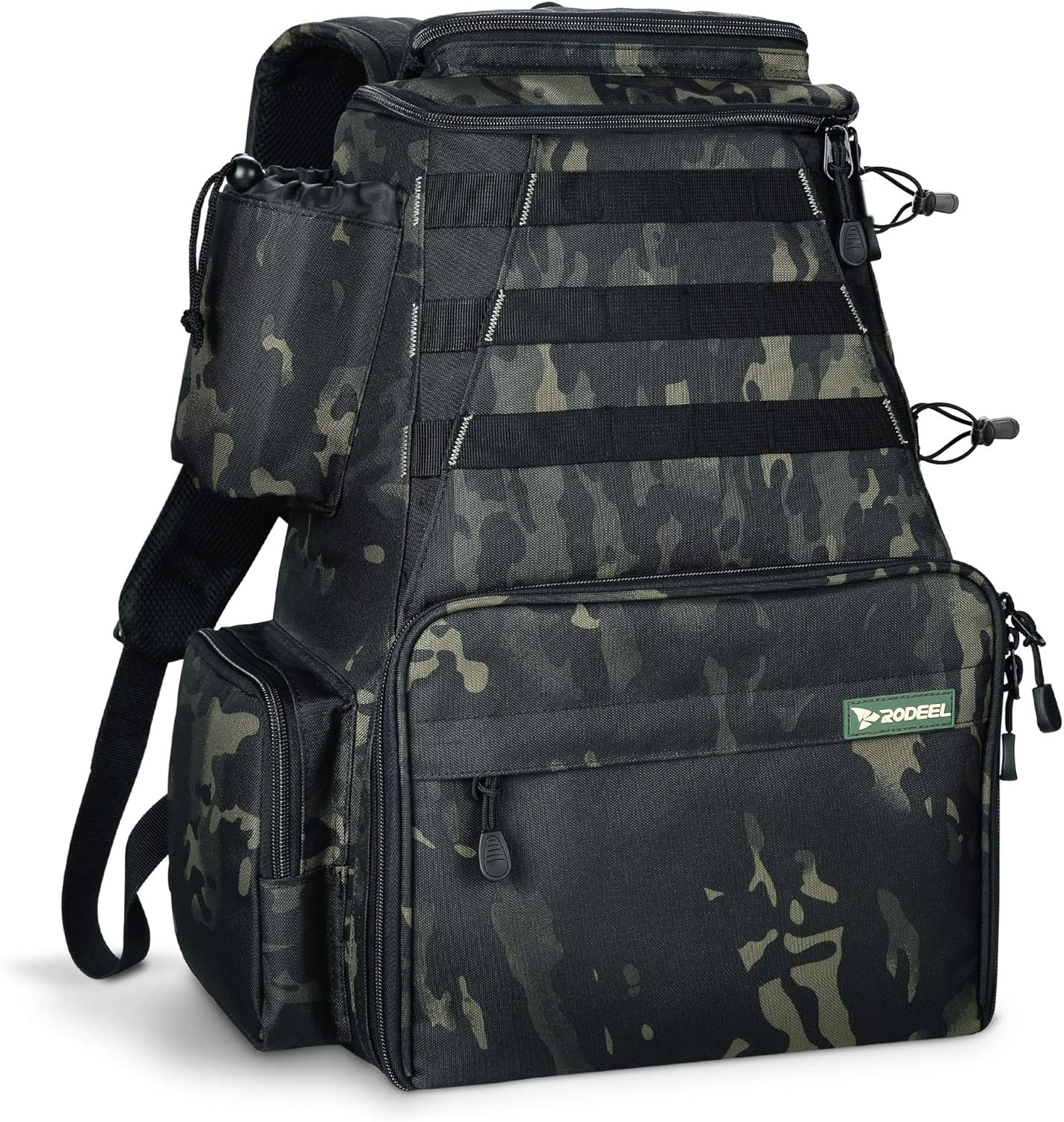 Rodeel Fishing Tackle Backpack with 4 Tackle Tray, 4 Fishing Rod Holders, Large Storage, Backpack for Trout Fishing Outdoor Sports Camping Hiking : Sports & Outdoors
