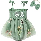 Durio Baby Girl 1st Birthday Outfit Adjustable Straps Romper Baby Girl Tutu Dress with Headband Sleeveless Cake Smash Outfit