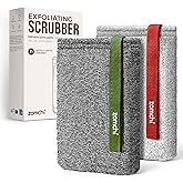 ZOMCHI Body Scrubber, 2 Pack Exfoliating Sponge for Shower and Bath, Large Exfoliator Tool to Remove Dead Skin, Body Sponge for Women & Men (2-Pack, Gray)