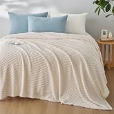 Joiedomi Queen Size Blanket for Bed, Soft &amp; Warm White Fleece Blankets Gifts for Women Mom, Cozy Cute Soft Throw 90x90 Inches