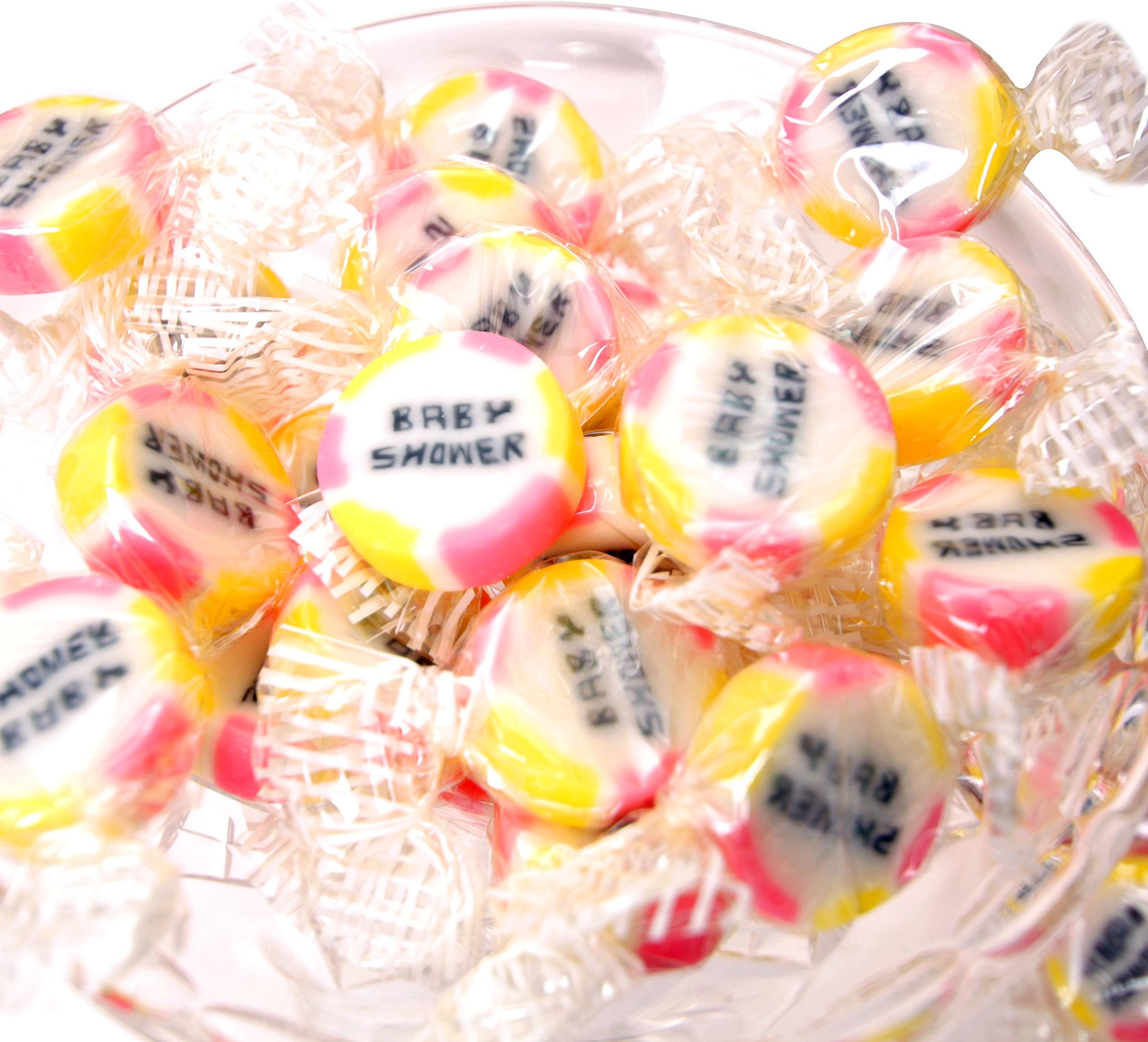 Baby shower favours: unisex coloured rock sweets favour gifts for guests 50 supplied free delivery