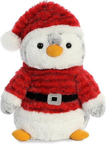 Aurora World 115 Pompom Penguin Santa Medium Grey White Red