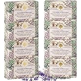 Wavertree & London Lavender D'Provence Scented Natural Soap (8 Bars), 7oz Moisturizing French Triple Milled Soap Bars enriched with shea butter - Pure Plant Oil Bath & Body Bars for All Skin Types