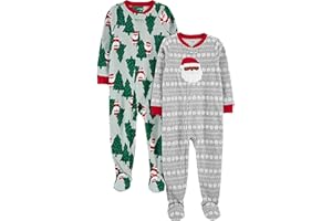 Simple Joys by Carter's Unisex-Child Holiday Loose-fit Flame Resistant Fleece Footed PajamasPajama Set