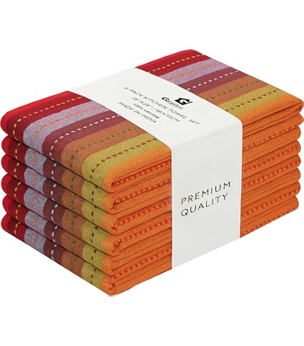 DG Collections 12er Pack Baumwoll-Küchentücher Mit Waffelmuster - Supersaugfähig, Bunt, 40x70 Cm
