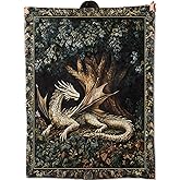 amepay Dragon Blanket Gifts for Women Adult Girls,Tree of Life Throw Blankets,Soft Comfy Lightweight for Home Halloween Couch Bed Sofa Decor,Medieval Aesthetic Renaissance Art 50x60in