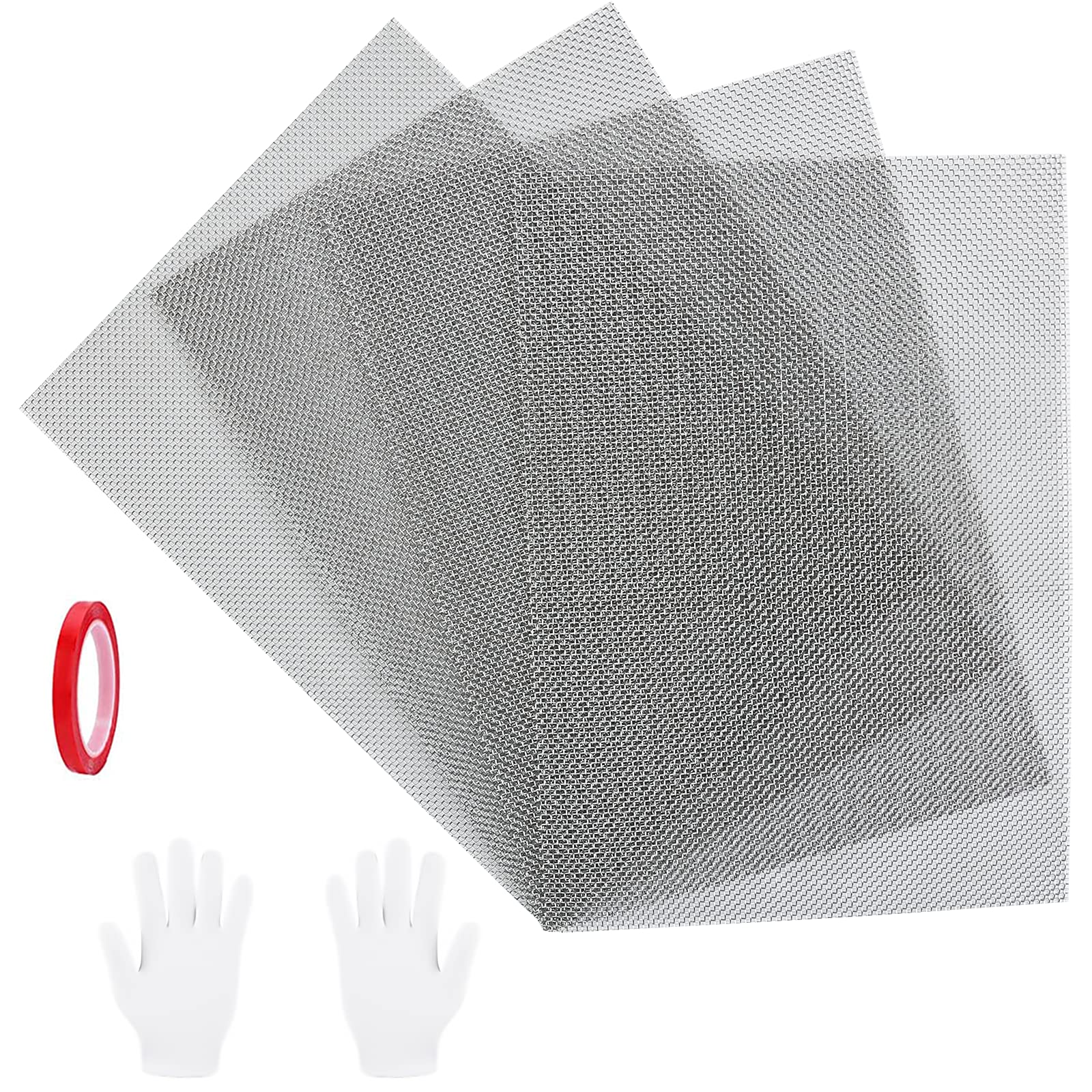 4 Packs 304 Stainless Steel Woven Wire Mesh,Insect Rodent Control Wire Mesh Net Air Vent Metal Mesh Sheet for Home, Kitchen, Airbrick