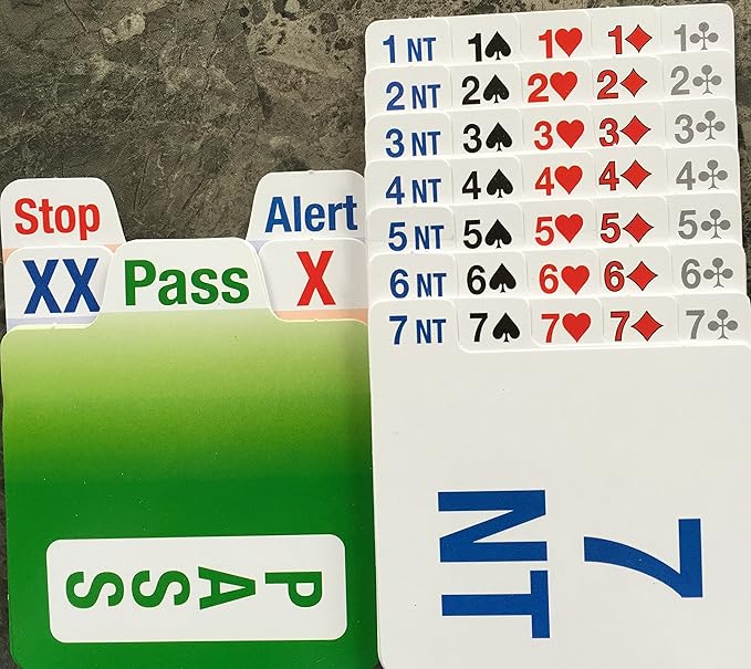 Bidding replacement cards for Bridge (set of 4) Lacquered