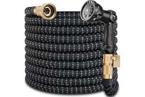 ABCMFS 75 FT Garden Hose Expandable Hoses - All New 2025 Flexible Water Hose - Car Wash Hose with Solid Brass Connector, Leakproof Lightweight Expanding Pipe for Yard,Outdoor