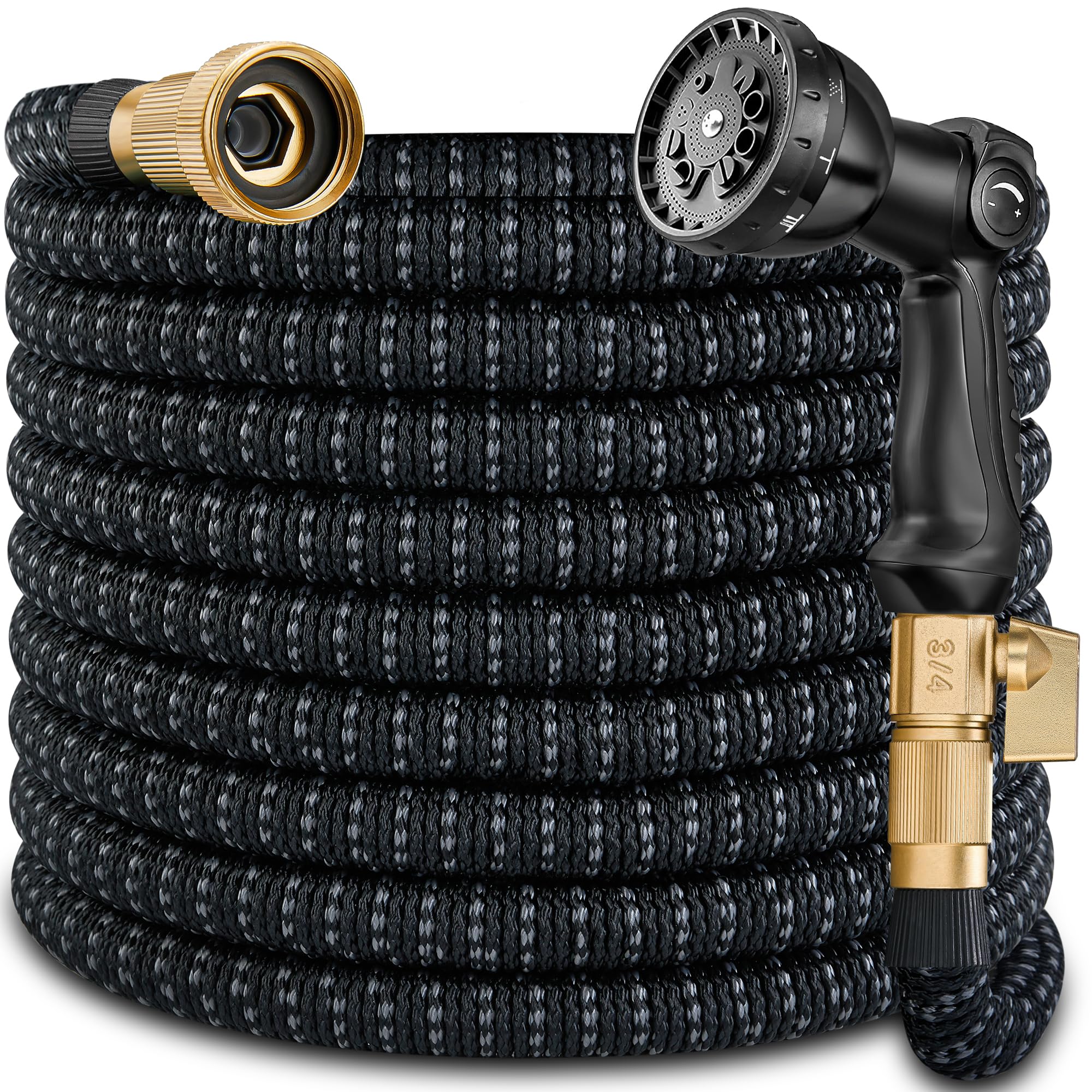 Photo 1 of 50 FT Garden Hose Expandable Hose-2025 Upgraded Flexible Water Hose, Car Wash Hose with Extra-Strong Brass Connectors,Superior Strength-4-Layers Latex - Kink-less Lightweight Expanding Hose