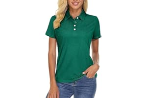 TACVASEN Women 4-Buttons Golf Shirts Dry Fit Short Sleeve Quick Dry Polo Lightweight Workout Sport Tops
