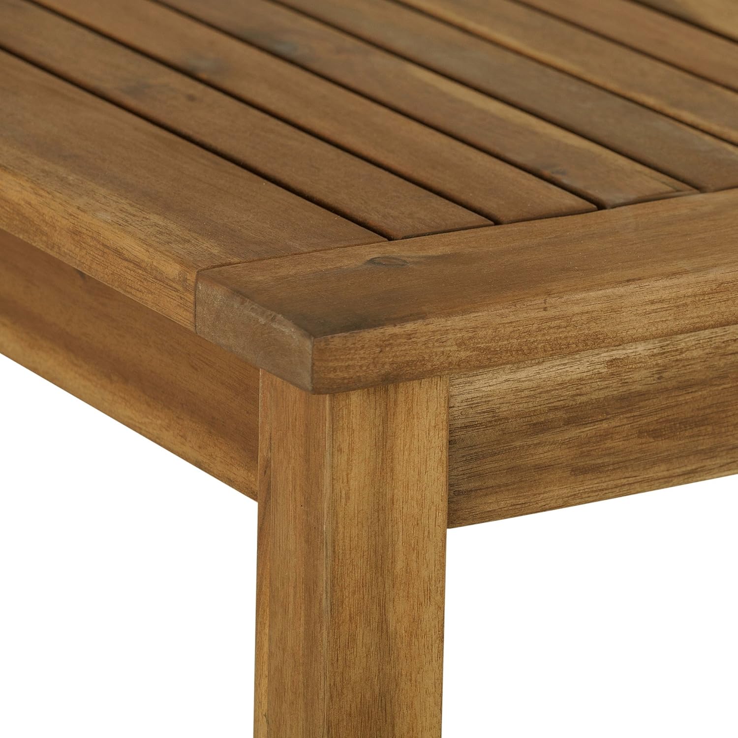 Walker Edison Furniture Company AZWSDTBR 6 Person Outdoor Patio Wood Rectangle Dining Table All Weather Backyard Conversation Garden Poolside Balcony, Brown : Garden & Outdoor