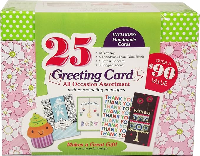 Paper Magic All Occasion Handmade Greeting Card Assortment in Keepsake Organizer Box, 25 Cards (2333225)